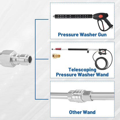 Pressure Washer Extension Wand - Gutter Cleaner Attachment - 30 degrees, 90 degrees, 120 degrees Curved Rod, V1258-DP02-C-720