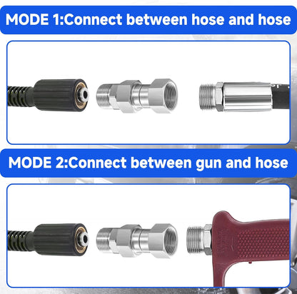 Pressure Washer Swivel Fitting, Metric M22 14mm Thread, Stainless Steel, 4500 PSI, 2 Pcs V1258-DP02-C-724