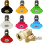 Pressure Washer Accessories Kit, 7 Power Washer Nozzle Tips, Quick Connecting Pivoting Coupler, 1/4 inch, V1258-DP02-C-726