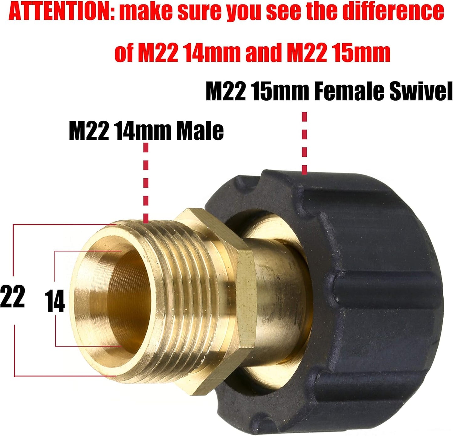 Pressure Washer Adapter and M22 Pressure Washer Fitting V1258-DP02-C-729