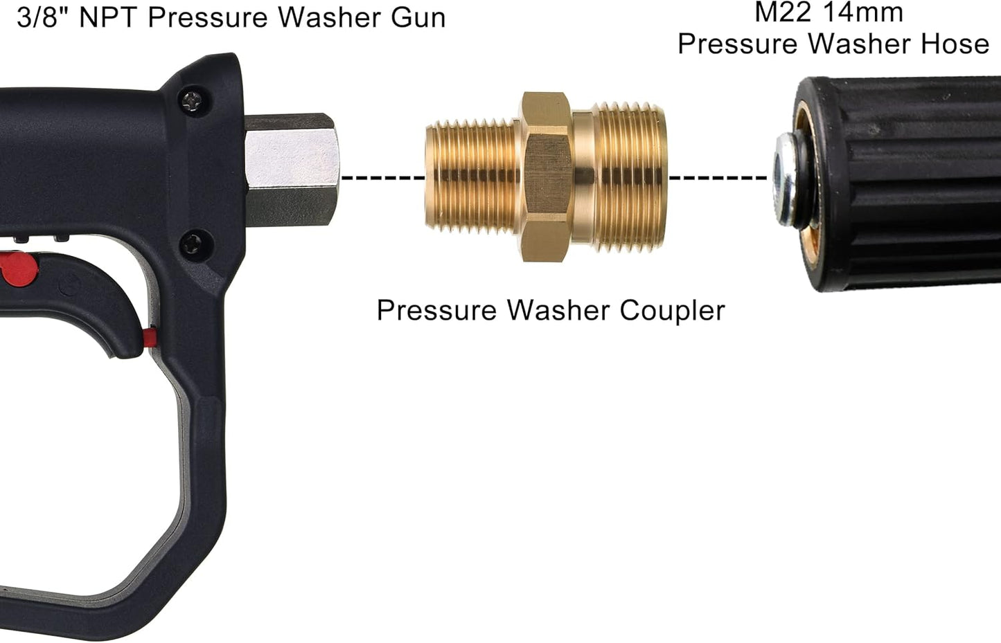 Pressure Washer Adapter and M22 Pressure Washer Fitting V1258-DP02-C-729