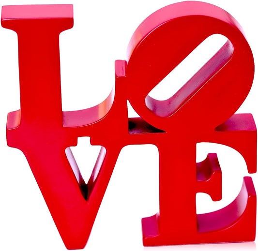 Valentine's Day Rose Gift, Love Word Art Resin Tabletop Decor, Red Contemporary Romantic Gifts, Freestanding V1258-DP02-C-732