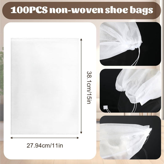 100Pcs Purse Dust Bags for Storage Drawstring Purse Covers Storage Bags for Dust and Storages 11in X 15in V1258-DP02-C-744