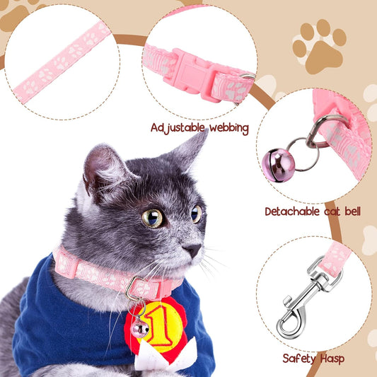 Amylove 48 Pcs Dog Collar and Leash Set, Polypropylene Adjustable Puppy Collars for Medium Dogs Small Pet V1258-DP02-C-751
