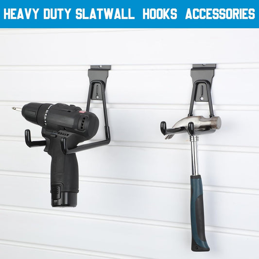 Landhoow 36 Pcs Slatwall Hooks & Hangers 32 Pcs Heavy Duty Slat Wall Hanging Hooks with 4 Pcs Storage Straps V1258-DP02-C-761