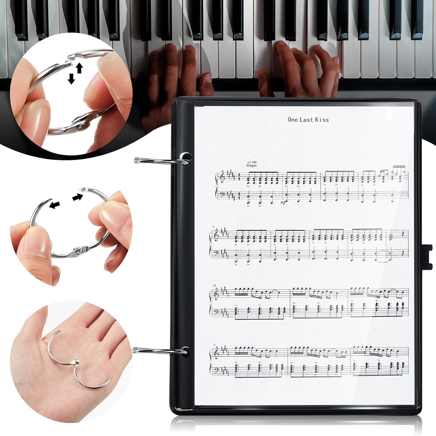 Amylove 4 Pack Music Flip Folder Marching Band Plastic Flip Folder Each with 10 Windows V1258-DP02-C-766