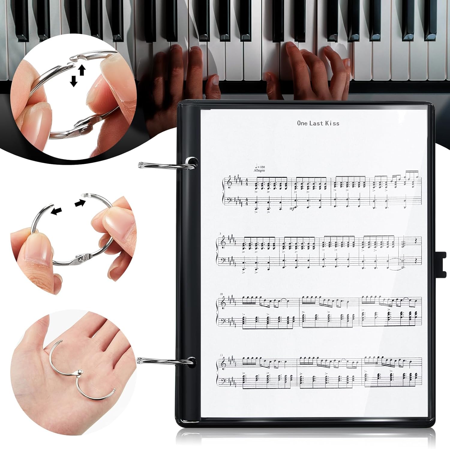 Amylove 4 Pack Music Flip Folder Marching Band Plastic Flip Folder Each with 10 Windows V1258-DP02-C-766