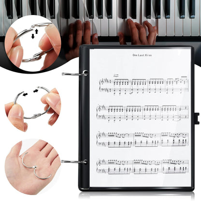 Amylove 4 Pack Music Flip Folder Marching Band Plastic Flip Folder Each with 10 Windows V1258-DP02-C-766