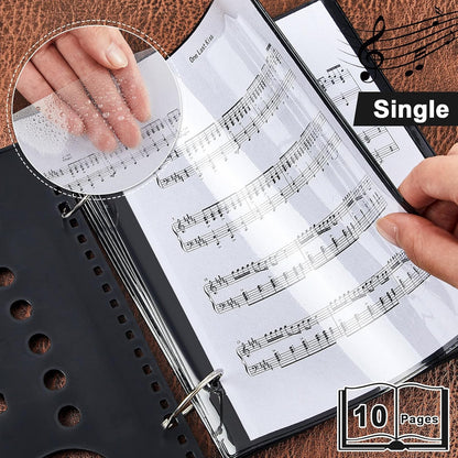 Amylove 4 Pack Music Flip Folder Marching Band Plastic Flip Folder Each with 10 Windows V1258-DP02-C-766