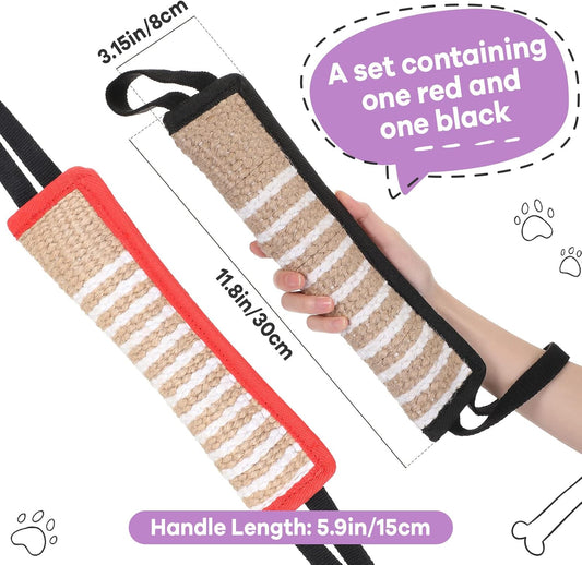 Amylove 2 Pcs Dog Tug Toy,tug of War,Fight Pillow with 2 Handles Tough Jute for Small Medium Large Dogs Puppy V1258-DP02-C-767