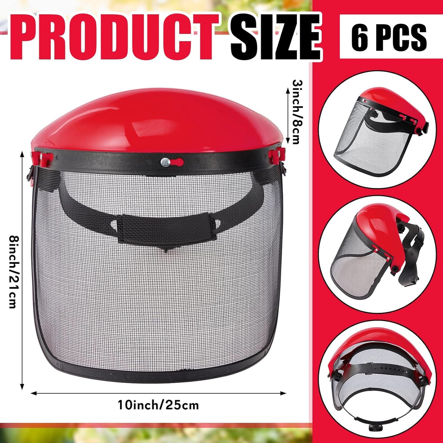 Amylove 2 Pcs Safety Face Shield with Mesh Weed Whacking Face Shield Masks Chainsaw Gardening Weed Mover V1258-DP02-C-776