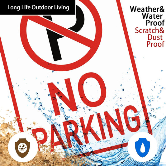 Amylove 6 Pcs No Parking Signs with Symbol, 14 x 10 Inches Reflective Rust Free Aluminum Sign, UV Protected, V1258-DP02-C-781