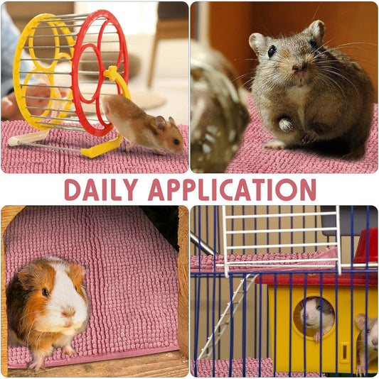 Amylove 4 Pcs Guinea Pig Cage Liner Washable Fleece Pee Pads Pet Dog Cat Bedding Training Mat for Small V1258-DP02-C-784