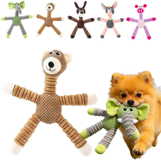 Linen Safari Companions Dog Toys, Durable Toy with Squeaker for Small Medium Large Dogs, Chew Resistant V1258-DP02-C-792