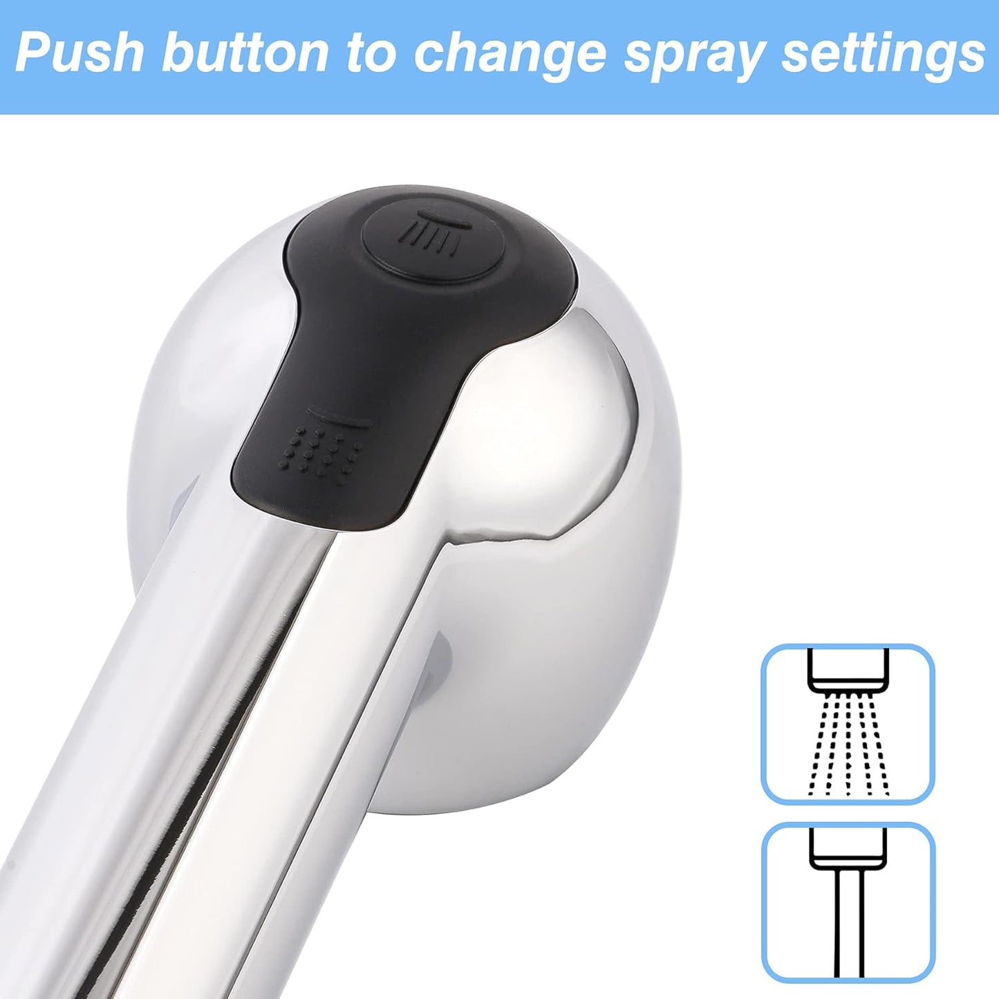Pull Out Sink Sprayer Head Replacement, 2 Function Kitchen Sink Faucet Head, G1/2 or 13/16 Inch Thread Faucet V1258-DP02-C-800