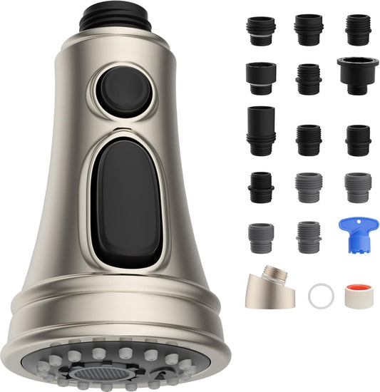 Kitchen Faucet Head Replacement, NSF/ANSI/CAN 61 & CUPC Certified, 3 Function Pull Down Faucet Spray V1258-DP02-C-803