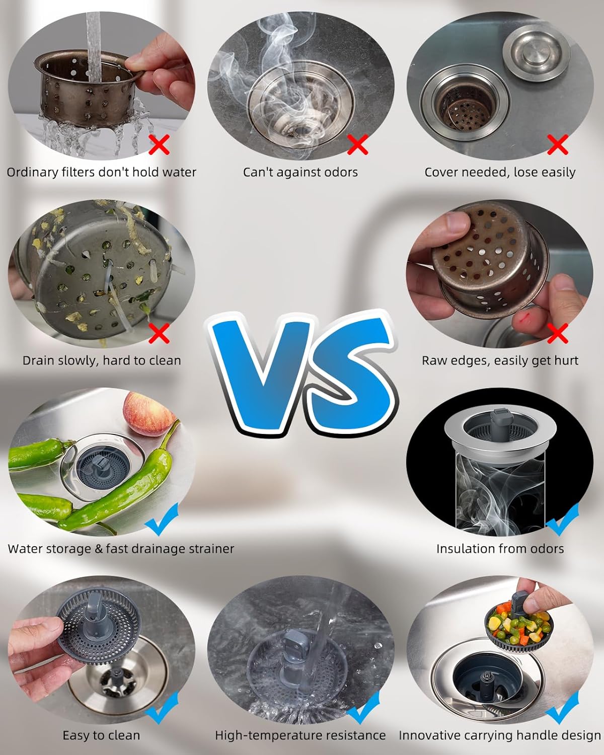 Bathroom & Kitchen Sink Strainer V1258-DP02-C-811