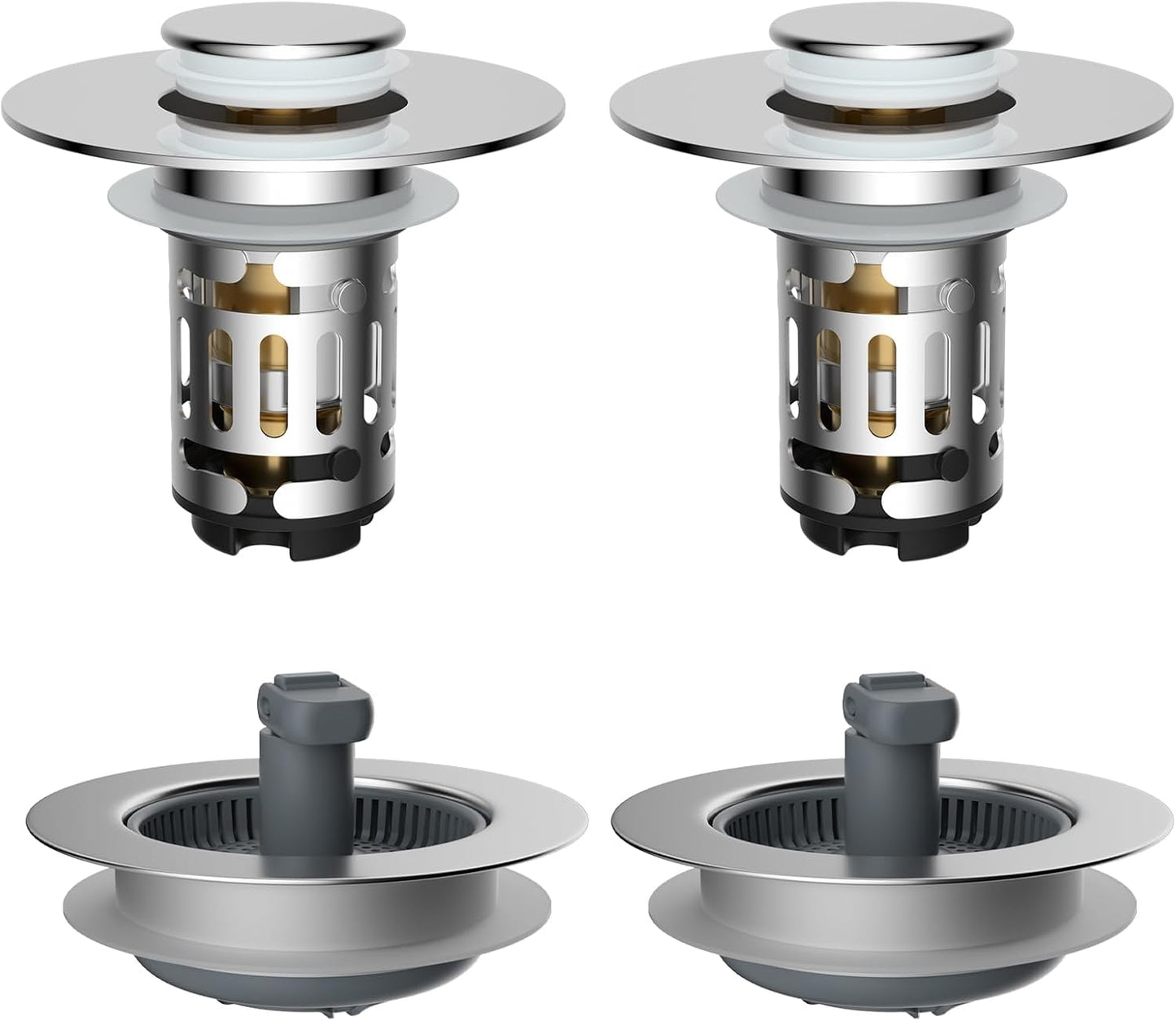 3 in 1 Bathroom & Kitchen Sink Drain Strainer V1258-DP02-C-812