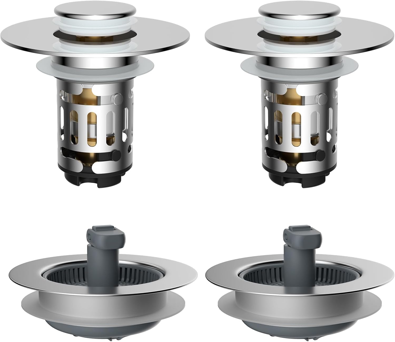 3 in 1 Bathroom & Kitchen Sink Drain Strainer V1258-DP02-C-812