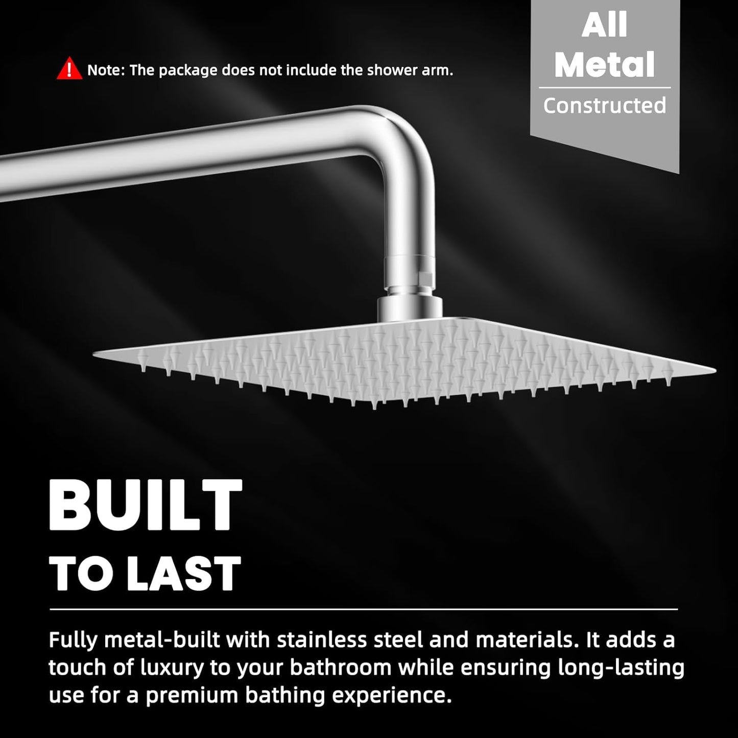 16" Shower Arm with 10" Rainfall Showerhead V1258-DP02-C-815