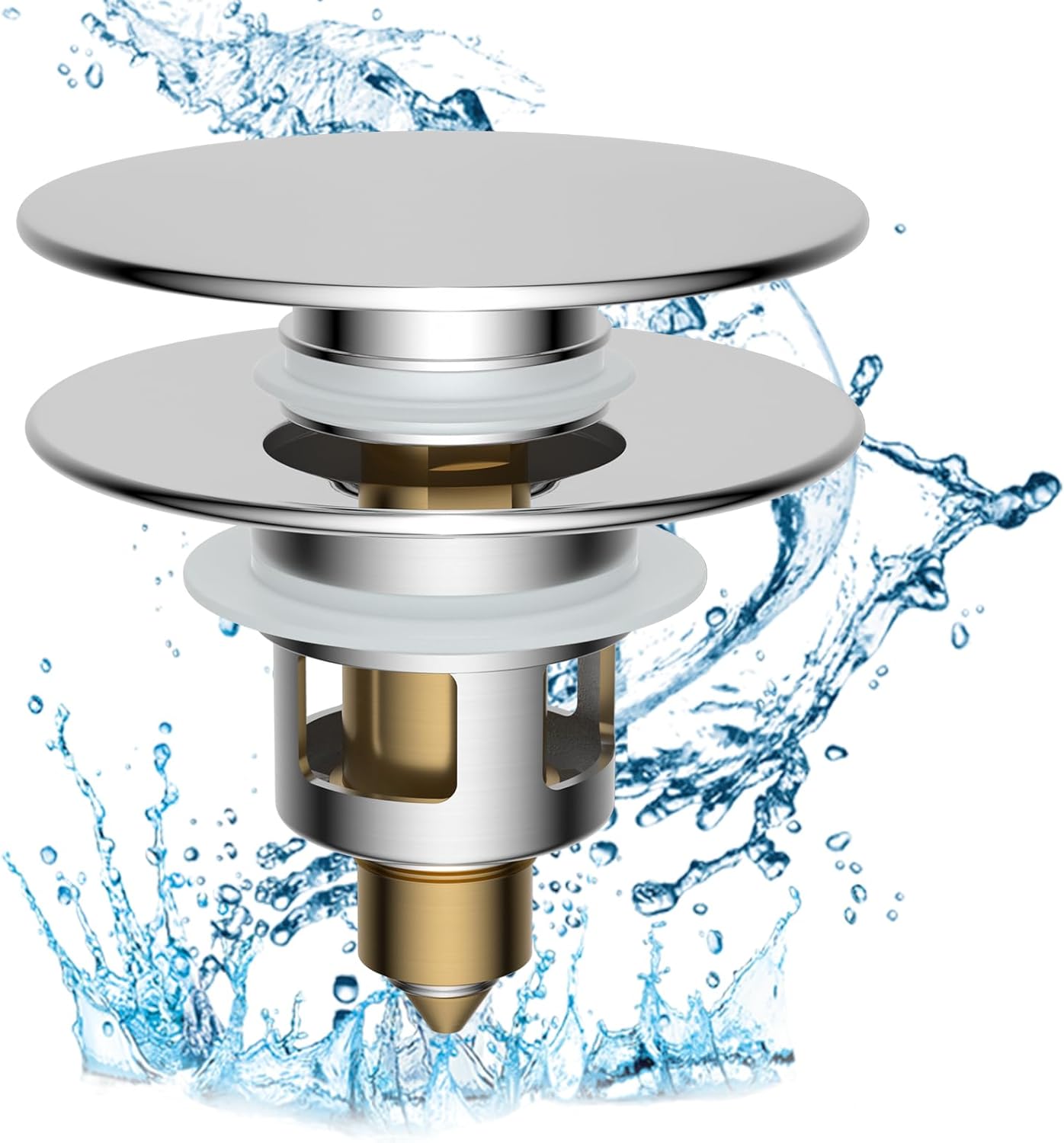 Upgraded 3 in 1 Bathroom Sink Drain Strainer V1258-DP02-C-818