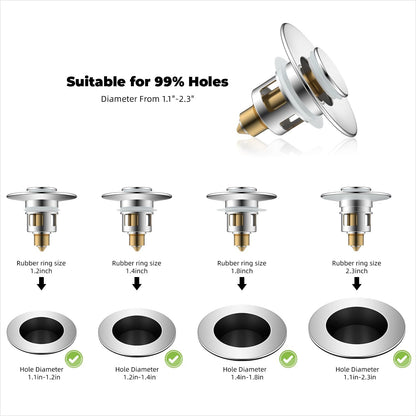 Upgraded 3 in 1 Bathroom Sink Drain Strainer V1258-DP02-C-819