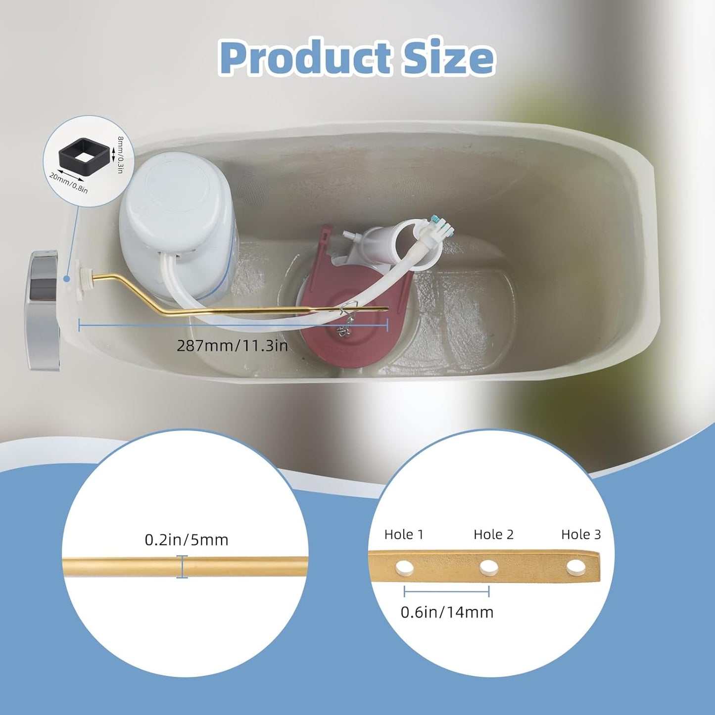 Large 3-Inch Toilet Flapper with Toilet Handle Replacement Compatible with TOTO THU068#CP Trip Lvr V1258-DP02-C-822
