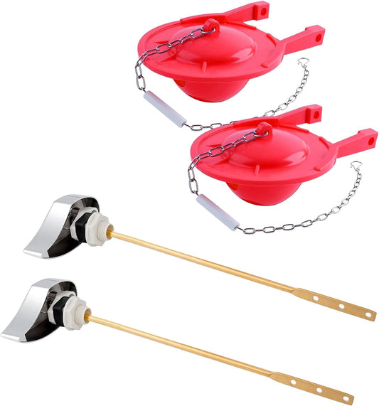 2 Pack Large 3-Inch Toilet Flapper with Toilet Handle Replacement Compatible with TOTOTHU004-CP Trip Lvr V1258-DP02-C-824