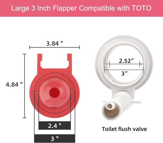 Large 3-Inch Toilet Flapper with Toilet Handle Replacement Compatible with TOTO THU068#CP Trip Lvr V1258-DP02-C-827