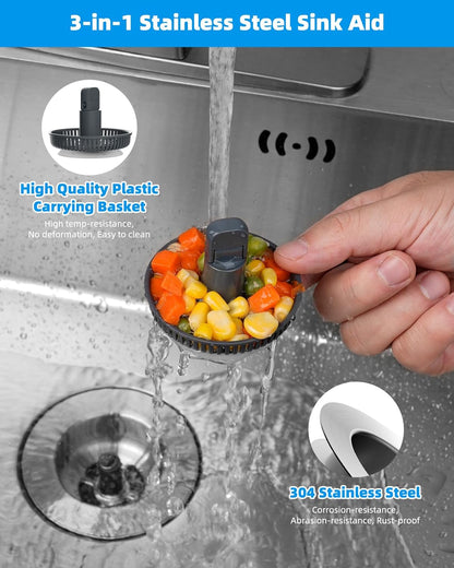 Upgraded 3 in 1 Bathroom and Kitchen Sink Drain Strainer V1258-DP02-C-829