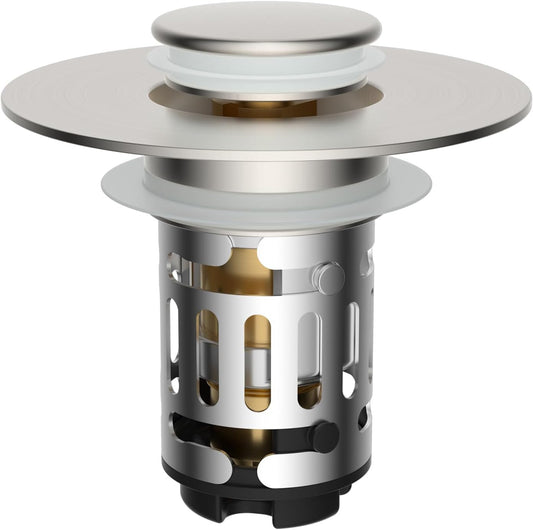 Upgraded 3 in 1 Bathroom and Kitchen Sink Drain Strainer V1258-DP02-C-834