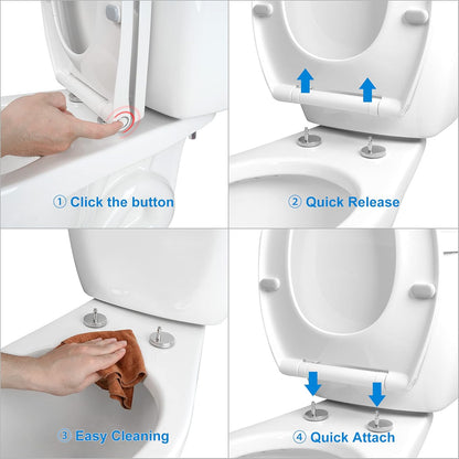 Premium Elongated Toilet Seat with Toilet Seat Bumpers V1258-DP02-C-839