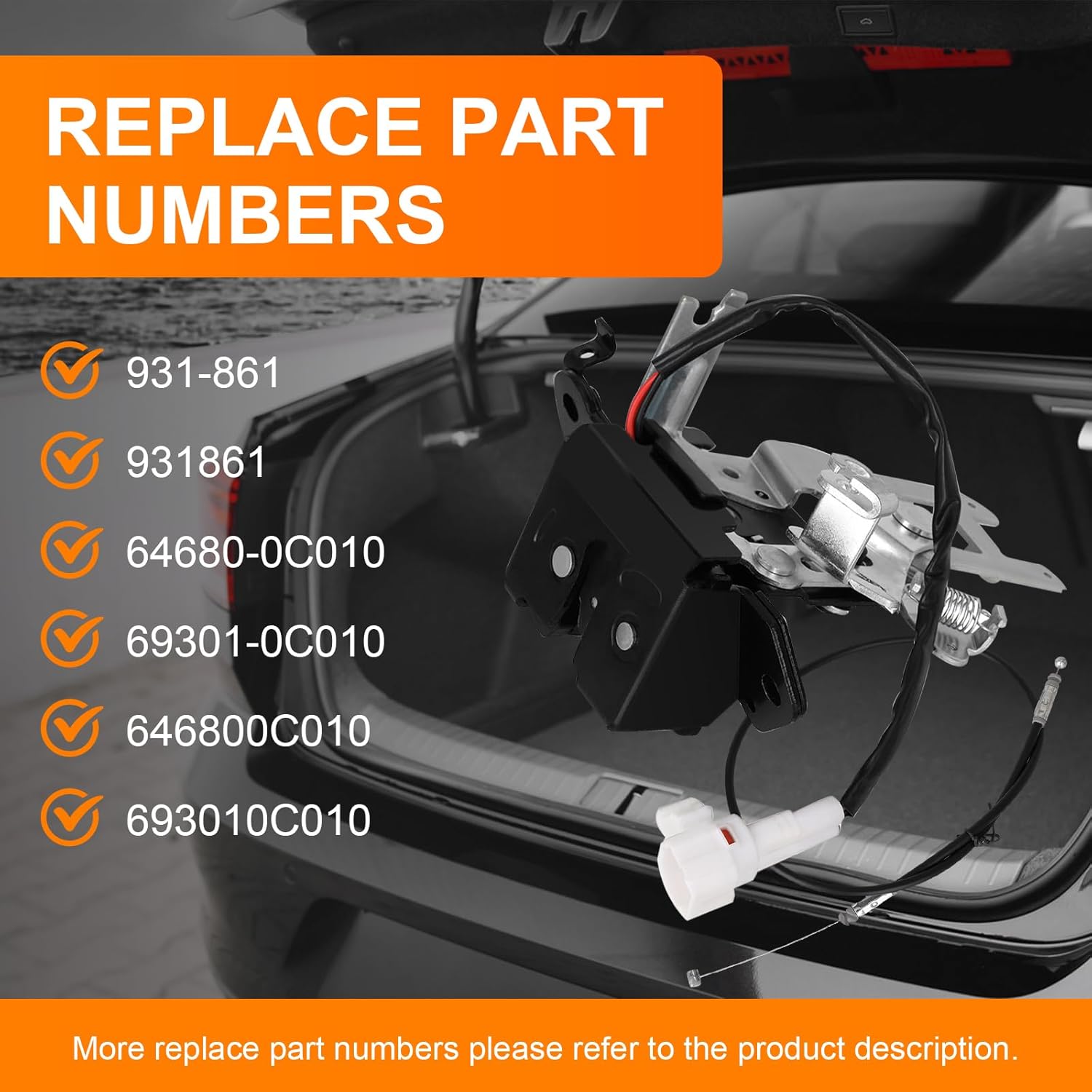 Liftgate Lock Actuator Trunk Latch for 2001-2007 Toyota Sequoia 4.7L Tailgate Hatch Latch Lock Replace V1258-DP02-C-843