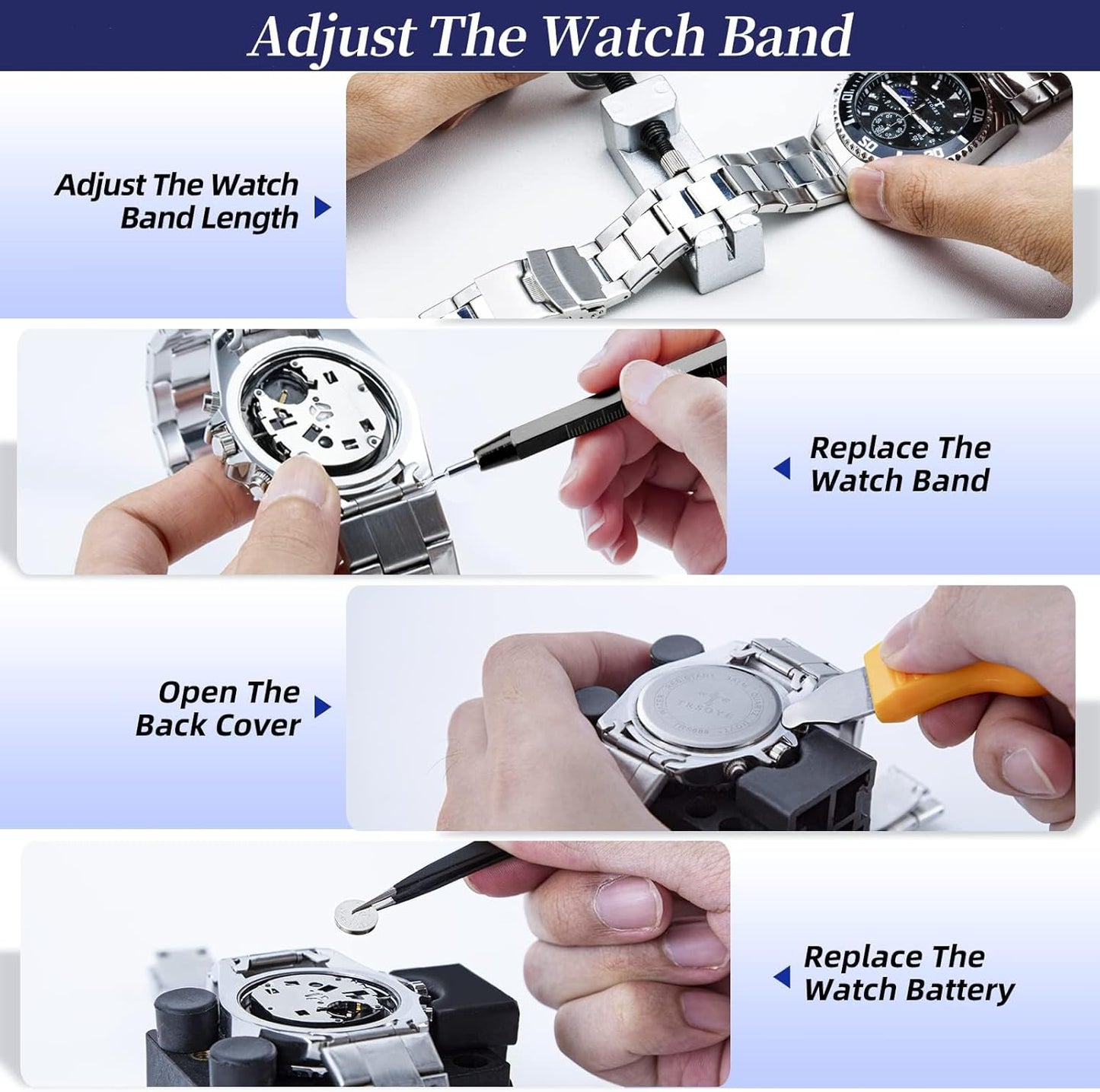 Watch Repair Kit and Watch Press Tool Set V1258-DP02-C-862