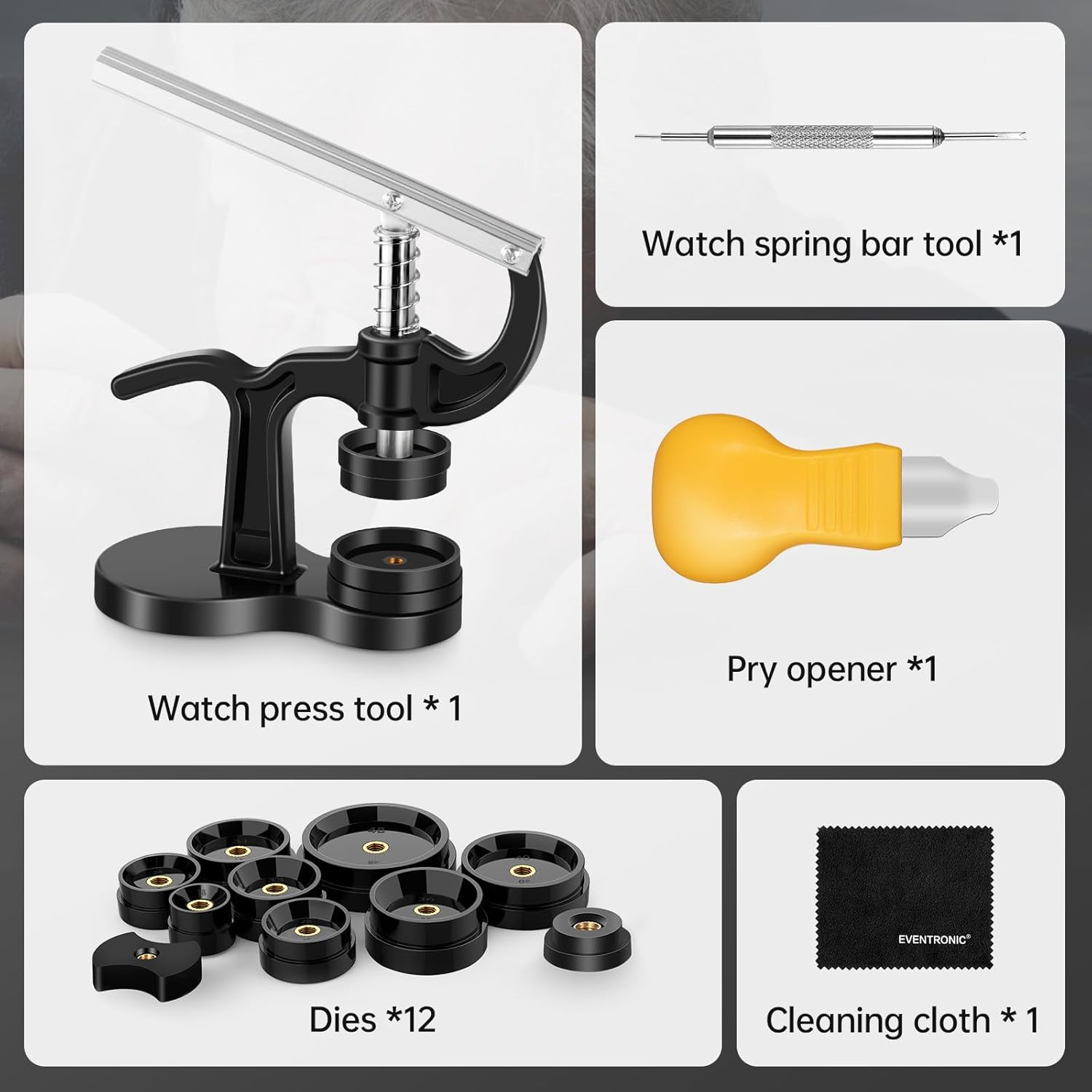 Watch Repair Kit and Watch Press Tool Set V1258-DP02-C-862