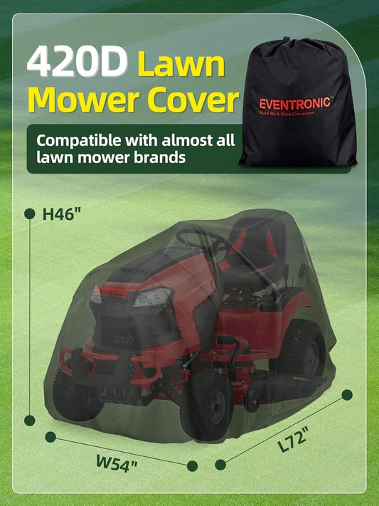 Riding Lawn Mower Cover, 54" Lawnmower Covers For Outdoor, 420D Polyester Oxford Lawn Mower Cover Waterproof V1258-DP02-C-870