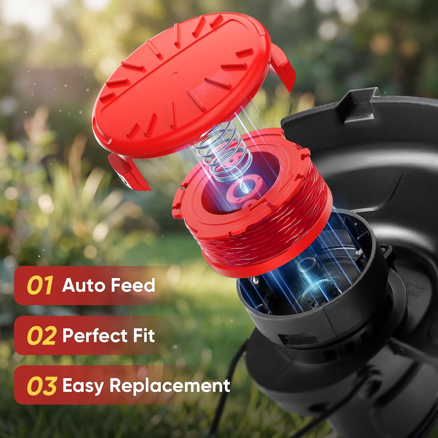 20 Pack CMZST0803 CMZST080 Weed Eater String and 4 Pcak CMZST120SC String Trimmer Spool Cap Compatible with V1258-DP02-C-880