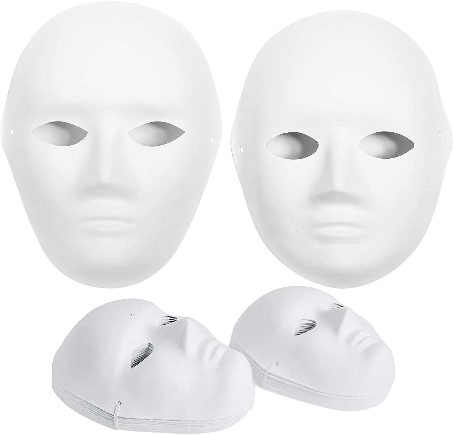 14 Pack Paper Mache Masks - 2 Sizes for Artistic Projects, Theater, Halloween, Masquerade Parties, Classroom V1258-DP02-C-891