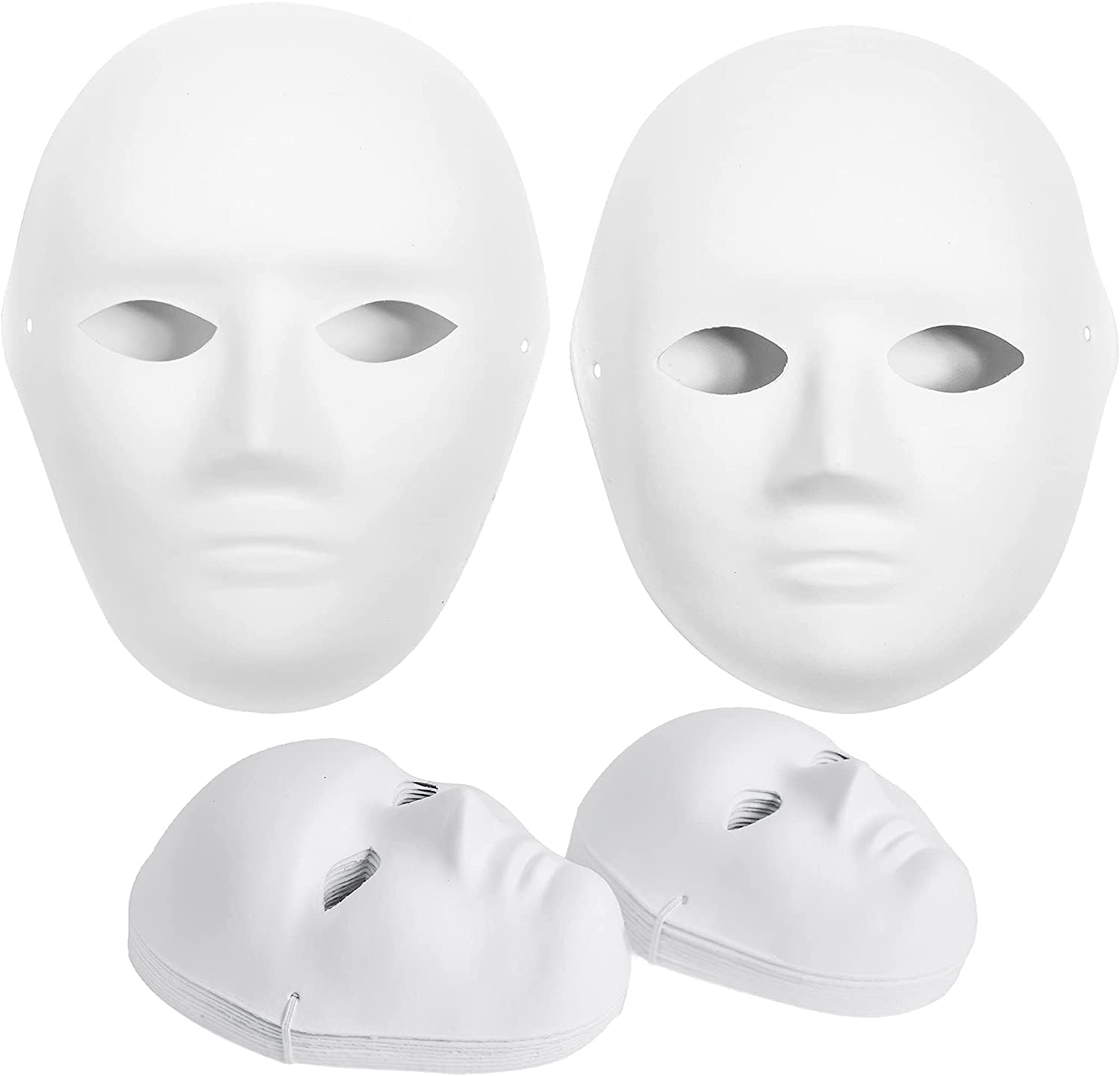 14 Pack Paper Mache Masks - 2 Sizes for Artistic Projects, Theater, Halloween, Masquerade Parties, Classroom V1258-DP02-C-891