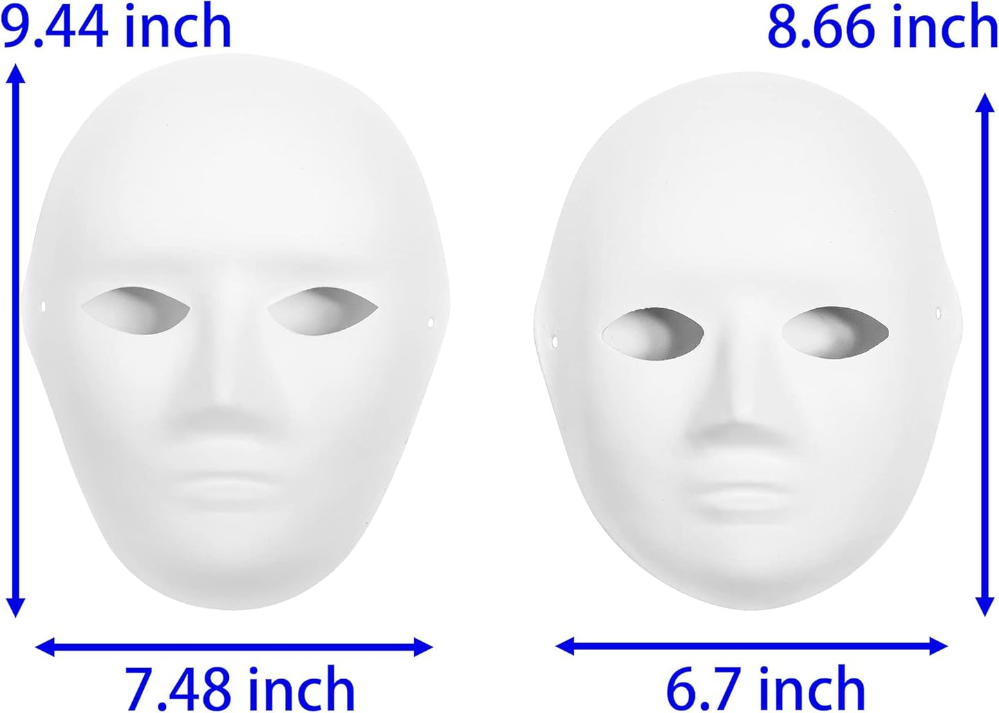 14 Pack Paper Mache Masks - 2 Sizes for Artistic Projects, Theater, Halloween, Masquerade Parties, Classroom V1258-DP02-C-891