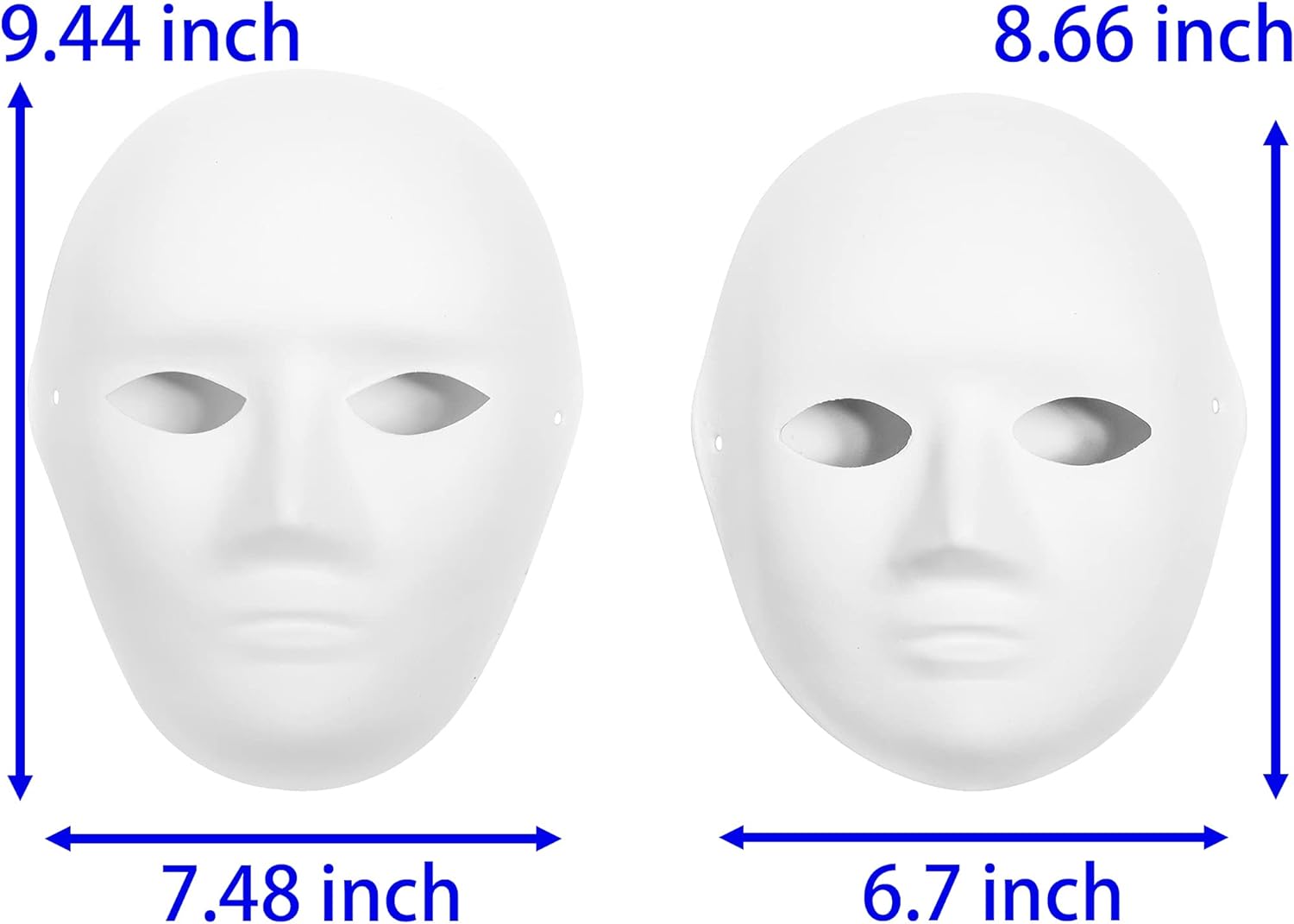 14 Pack Paper Mache Masks - 2 Sizes for Artistic Projects, Theater, Halloween, Masquerade Parties, Classroom V1258-DP02-C-891