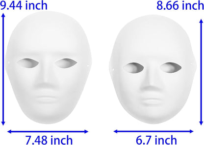14 Pack Paper Mache Masks - 2 Sizes for Artistic Projects, Theater, Halloween, Masquerade Parties, Classroom V1258-DP02-C-891