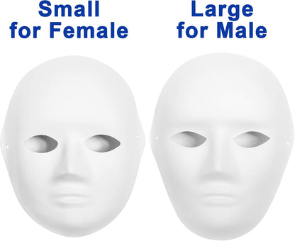 14 Pack Paper Mache Masks - 2 Sizes for Artistic Projects, Theater, Halloween, Masquerade Parties, Classroom V1258-DP02-C-891