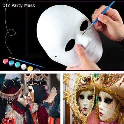 14 Pack Paper Mache Masks - 2 Sizes for Artistic Projects, Theater, Halloween, Masquerade Parties, Classroom V1258-DP02-C-891