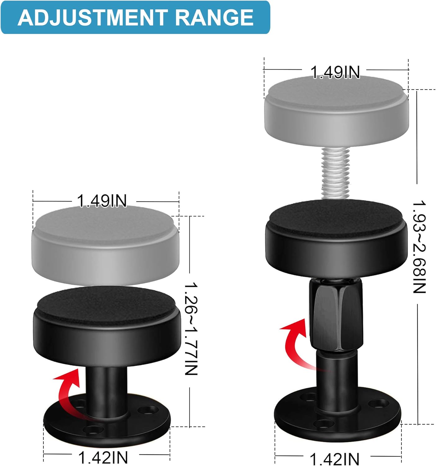 Adjustable Threaded Bed Frame Anti-Shake Tool, Headboard Stoppers, Bedside Anti Shake Tool for Beds Cabinets V1258-DP02-C-90
