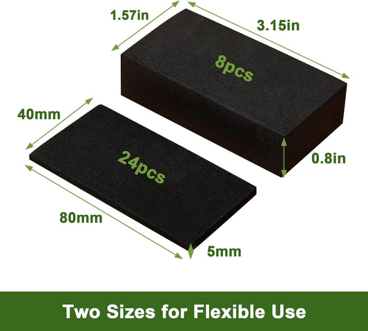 32Pc Eva Foam Headboard Stoppers for Wall, 25mm Thicker Bed Stoppers for Headboard, 8Pcs (25mm) + 24Pcs V1258-DP02-C-91