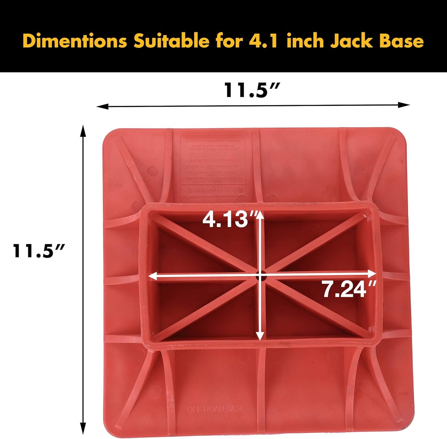11.5" x 11.5" Off-Road Hi-Lift Jack Base and Stabilizer - Keep Jacks from Sinking with Heavy-Duty Plastic V1258-DP02-C-913