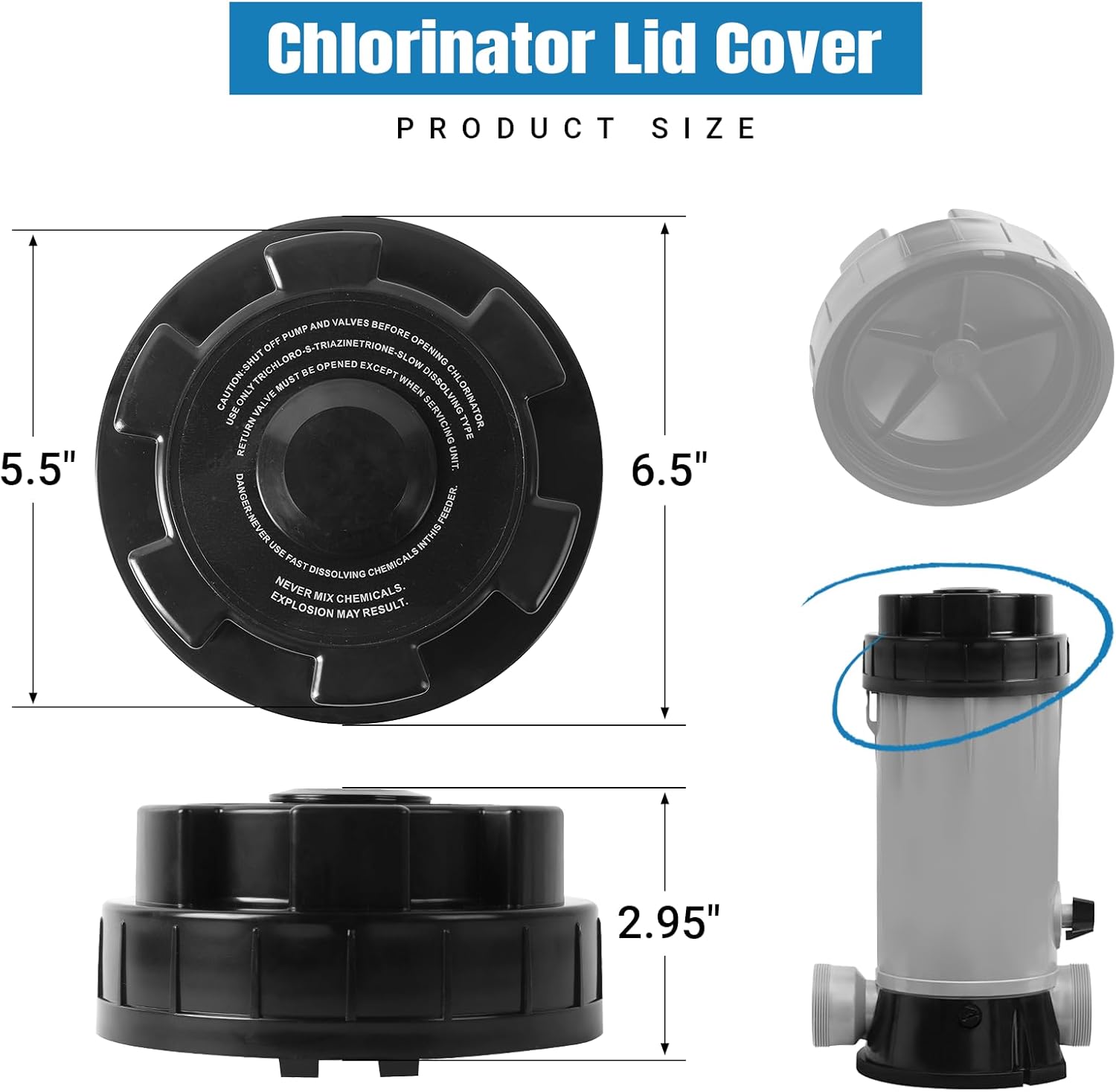 Chlorinator Lid Cover and 520670 The Exact Acid Washing Kit Replacement V1258-DP02-C-917