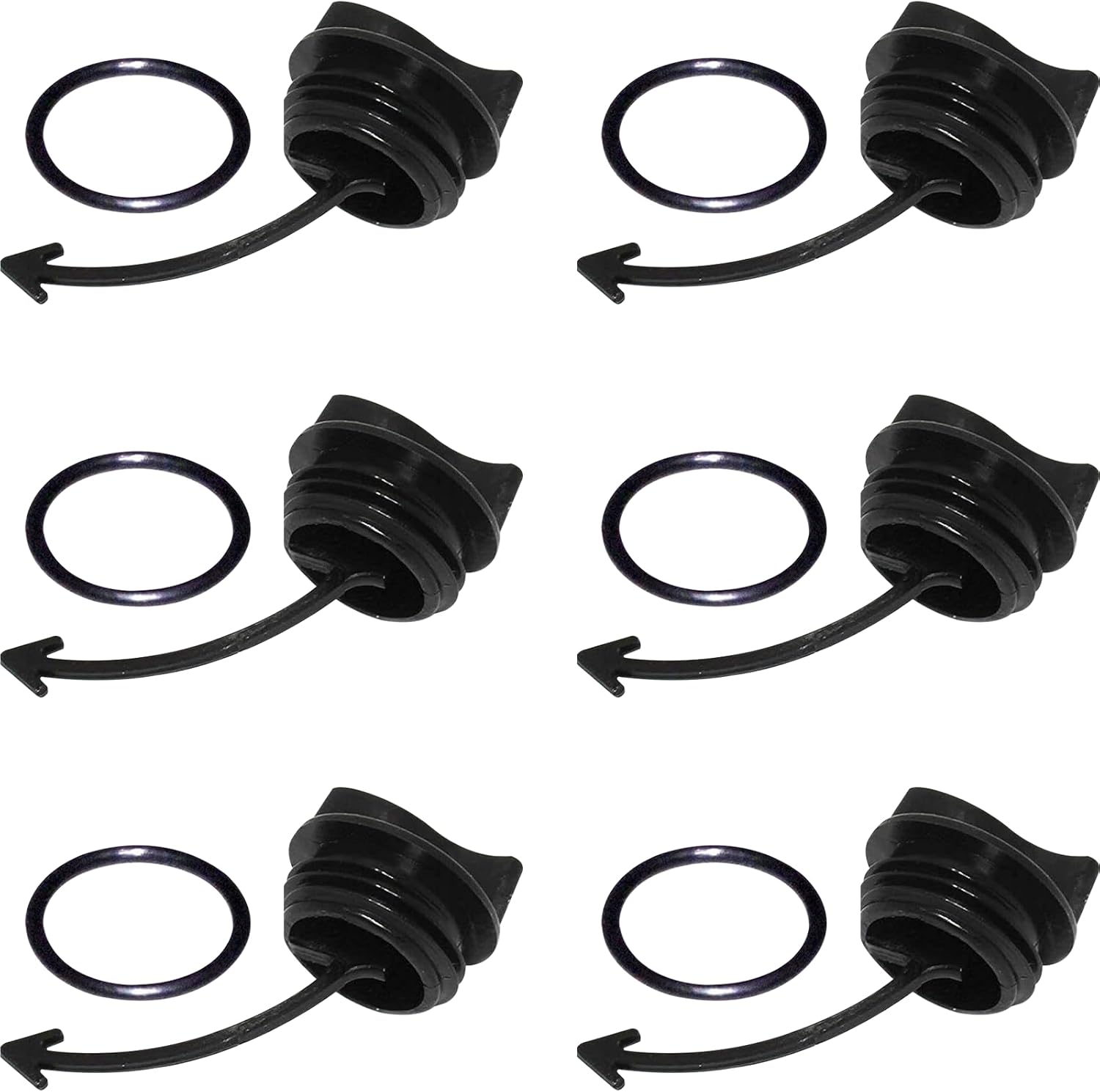 (6-Pack) Exact Replacement Part Compatible with SeaDoo Drain Plug GTI SE LIMITED RENTAL GTS PRO Spark WAKE V1258-DP02-C-918
