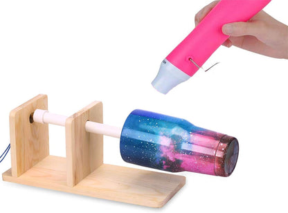 Pink Heat Gun for Crafts and (24-Pack) Hyper-Realistic White Wooden Eggs for Painting V1258-DP02-C-923